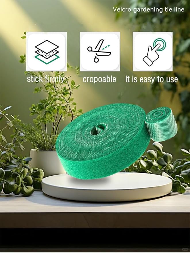 Plant Tape, 32 Ft Green Garden Tape, Twist Ties for Plants 13/16", Plant Supports, Garden Ties for Climbing Plants, Plant Twist Tie for Plant Gardening, Home, Office