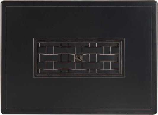 Fire Sense 63700 Preston Basketweave Aluminum Convertible Gas Fire Pit Table 45,000 BTU Multifunctional Outdoor Firepit with Fire Bowl Lid Nylon Cover Clear Fire Glass Bronze Finish - Rectangular 44"