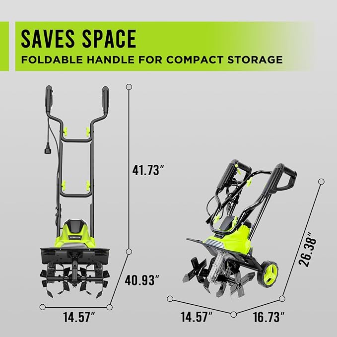 STEELITE 14-Inch Corded Electric Tiller, 10 Amp Powerful Garden Cultivator for Soil Preparation and Landscaping – Lightweight, Durable, and Easy to Use