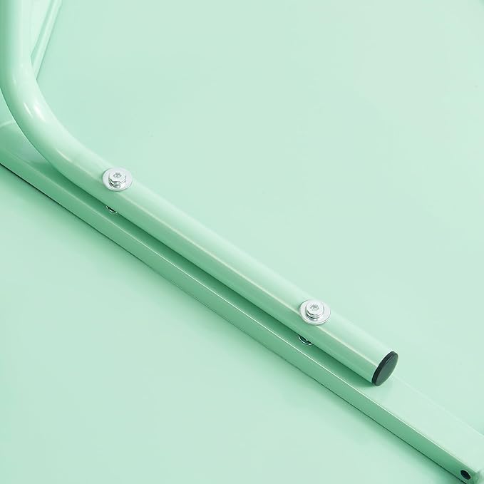 Minimalist Design 31.5 Inch Diameter Round Metal Patio Table, Bistro Table, Dining Table, Suitable for Indoor and Outdoor Cafes and Restaurants (Seaglass Green)