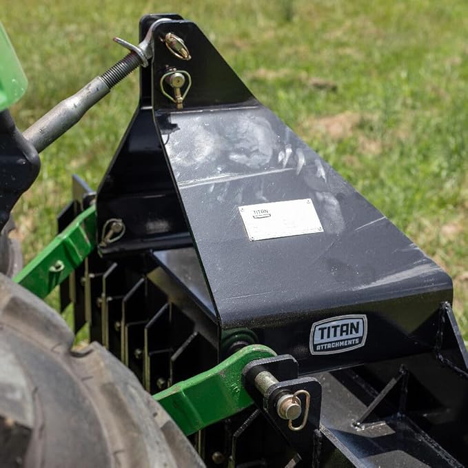 Titan Attachments 60in Soil Yard Pulverizer, Spiked Drum, Category 1 and 2, 3 Point, Quick Hitch Compatible
