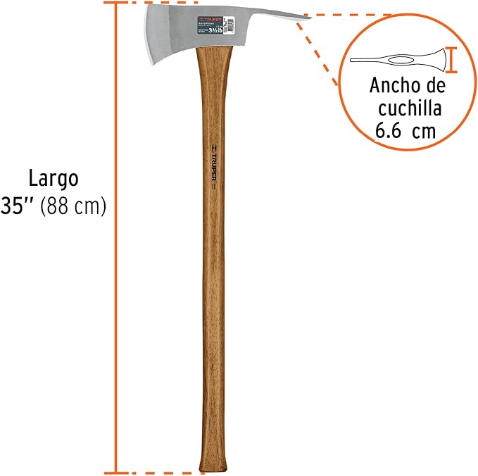 TRUPER PU-3-1/2M 3 1/2 lb Pulaski Axe, 35" Hickory Handle