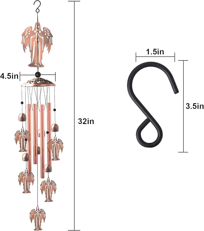 Angel Gifts for Grandma, Mother Wind Chimes,Birthday Gift for mom/Husband/Wife/Women/Aunt/Daughte/Friend/Niece/Sister/Teacher,Gardening Gifts,Memorial Windchime Outside,Yard Decor