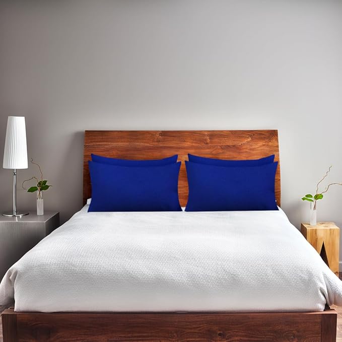 Covers & All Premium Rectangle ThrowPillow Inserts with Covers Set of 4, 14 x 22 Inches Blue, Decorative Cushions for Couch Sofa Home Decor Office Travel UV Resistant Waterproof Soft Cushions Pillows