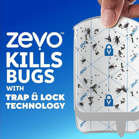 Zevo Trap Refills Cartridges 8 Pack – Compatible with Zevo Indoor Fly Trap – Continuous Protection from Flies, Fruit Flies & Gnats