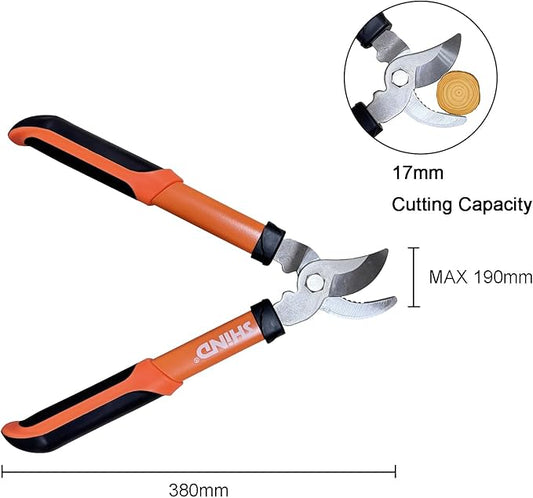 SHIND Lopper Heavy Duty Branch Cutter Tree Clippers with Compound Action, Chops Thick Branch Ease, Garden Loppers Pruning, 15 Inch Tree Trimmer with 1.6” Clean Cut Capacity (15 Inch)