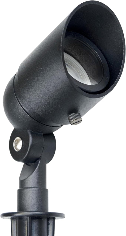 Lumina Lighting® 5W Landscape lighting 12V Landscape Lights Low Voltage Landscape Spotlights Warm White Waterproof Outdoor Replaceable LED Bulb for Garden, Lawn, Porch, Patio and Yard (Black) (6-Pack)