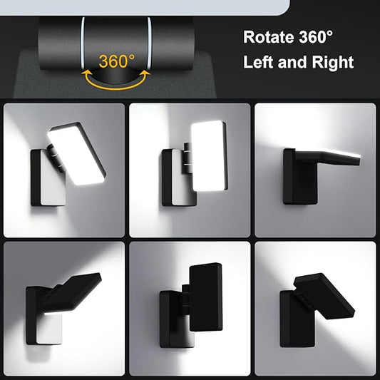 60W LED Flood Light Outdoor Wall Pack 5000K 360° Rotatable Head IP65 Waterproof 6000LM 85V-277V Commercial Flood Security Wall Mount Porch Lights for Indoor,Garage,Yard,Barn,Bedroom