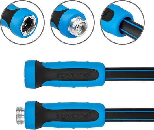 Fevone Garden Hose 80 ft., Lightweight Hybrid Water Hose, Flexible and Durable, Leak-Free Connections