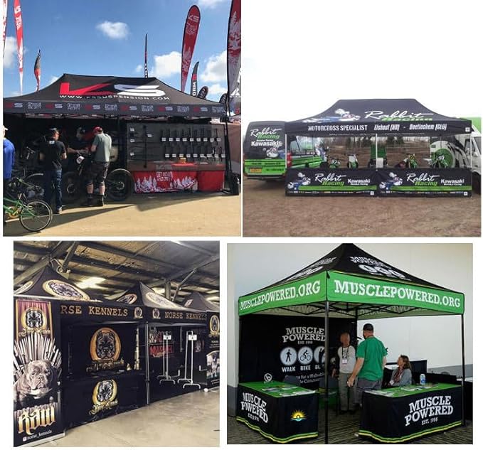 Custom Canopy Tent 10x15 with Logo, Custom Pop Up Canopy Tent Packages for Outdoor and Trade Show Events - Nano-Grade Water Repellent Heavy Duty(1 Full Wall)
