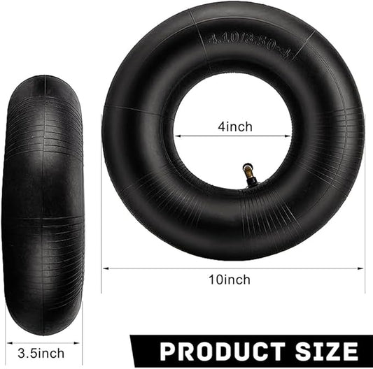 4.10/3.50-4 Inner Tube 2 Pack Heavy Duty Replacement Inner Tubes with TR-87 Bent Valve Stem for Wheelbarrows Mowers Hand Trucks