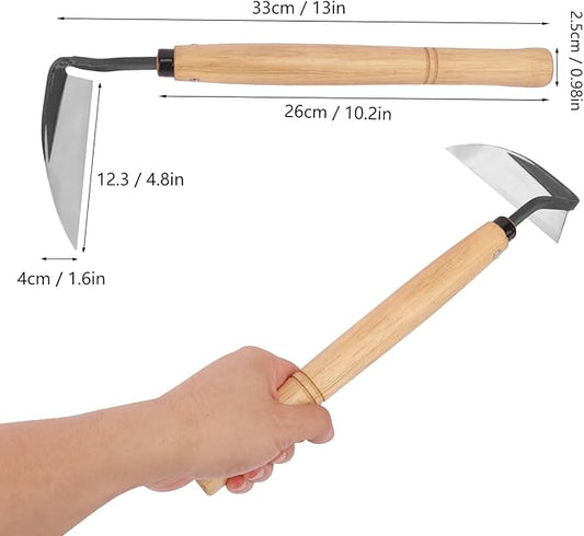 2 Pack Japanese Hand Weeding Sickle Garden Tools with Premium Composite Steel Curved Blade, Japanese Weeding Tools for Efficient Gardening, Planting, Landscaping