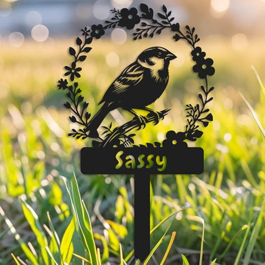 Custom Parrot Memorial Stake,Metal Parrot Grave Marker,Parrot Garden Sign,Remembrance Stake,Bird Loss,Outdoor Garden Yard Sign 14inch