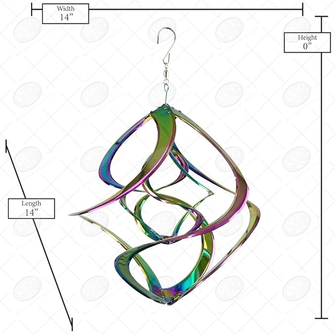 Red Carpet Studios The Original Double Helix Cosmix Wind Spinner, 14-Inch, Rainbow