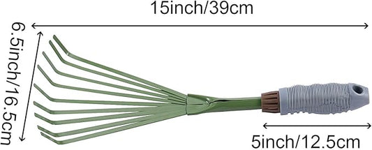 5 PCS 9 Teeth Garden Hand Rake, Small Hand Fan Rake with Non Slip Grip, Thicken Hand Rakes Garden Tool for Gardening, 15.4 x 6.3 x 1.7 Inch
