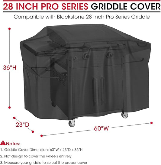 Unicook Griddle Cover for Blackstone 28 Inch ProSeries Grill, Outdoor 60 Inch Flat Top Gas BBQ Grill Cover,Unique UV Resistant Waterproof Vinyl with Polyester Lining, All Weather Protection