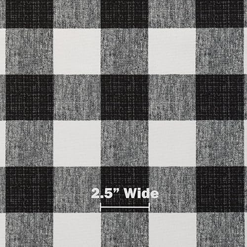 RSH DECOR: Deep Seating Cushion with Pillow Back | 24” x 27” Seat | All-Weather Spun Fabric | Water and Fade-Resistant | Outdoor Chair Cushion Set for Patio Furniture | Black Buffalo Plaid