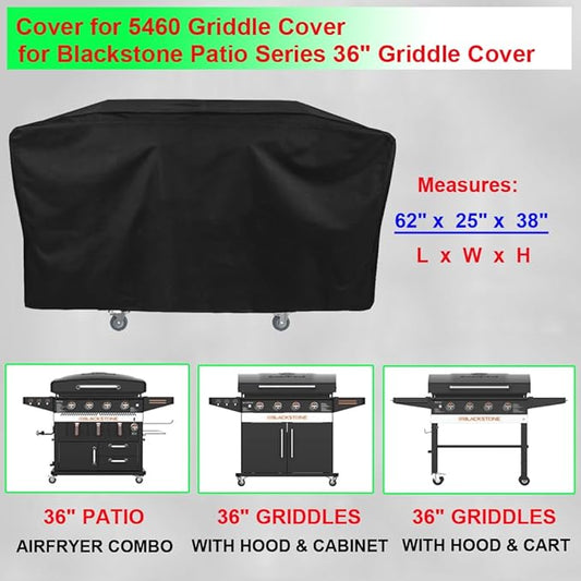 Cover for Blackstone Patio Series 36" Griddle,600D Heavy Duty Waterproof Flat Top Grill Cover for Blackstone 5460 Patio Series 36 Inch Griddle
