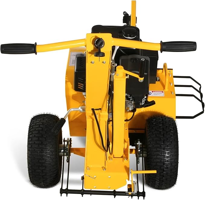 420cc 15HP E-Start Gas Powered Cable Ditching Trencher, 24'' Trench Depth, 27pcs Carbide Alloy High-Pressure Teeths, TCR1500 (Yellow)