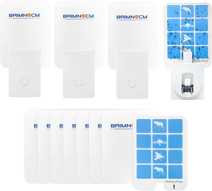 Blue Light Bug Catcher Indoor Plug in, Gnat Traps for House, Indoor Fly Trap for Fruit Fly, Moth and Mosquito, Flying Insect Catcher, 4 Device+8 Refills