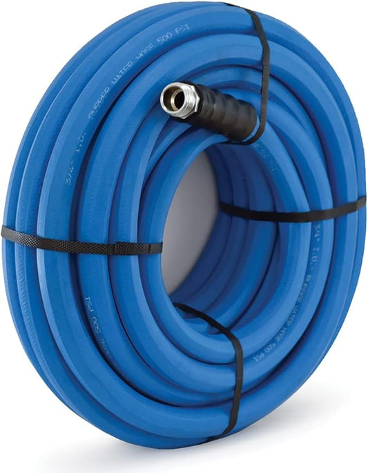 BluSeal Hot/Cold Water Rubber Garden Hose, 100% Rubber, Ultra-Light, Super Strong, 500 PSI, 50F to 190F Degrees, High Strength Polyester Braided (1" x 15')