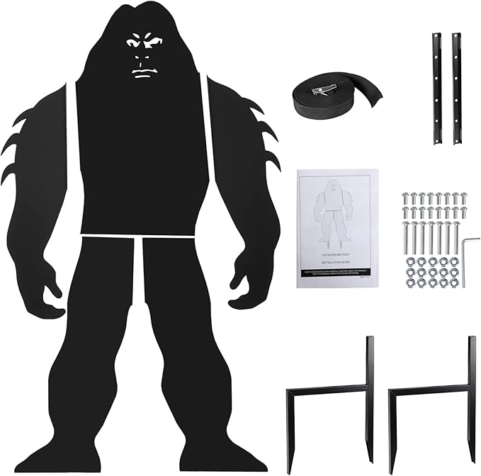 7.4Ft Tall Bigfoot Metal Outdoor Decor Big Foot Sasquatch Gifts for Men/Women/Dad Unique Bigfoot Silhouette Statues Perfect for Patio and Lawn Decor, Garden Decor, Yard Art, Yard Display