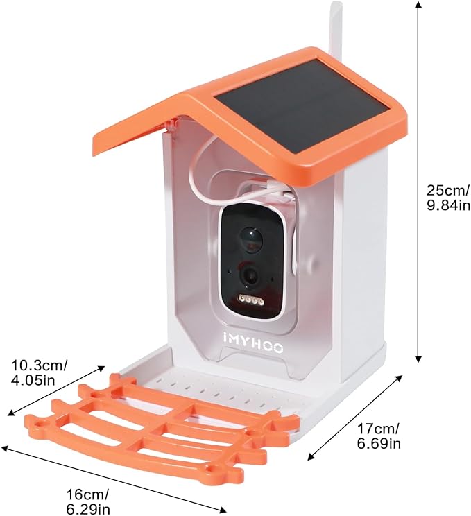 Smart Solar-Powered Bird Feeder with AI Camera - 1080P HD Auto-Capture, Motion Detection & Birds Species Recognition, WiFi Connectivity, for Bird Enthusiasts