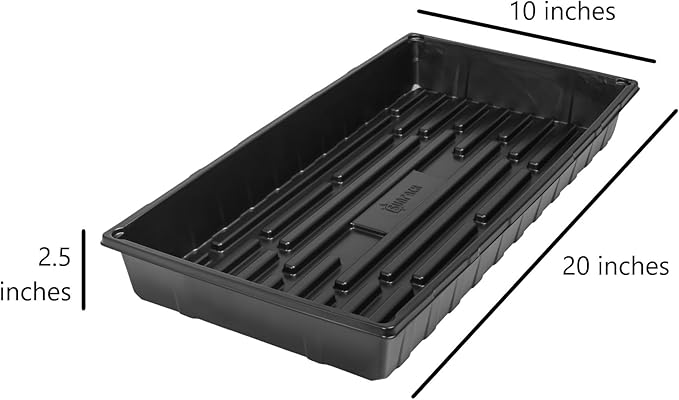 SUNPACK 10" x 20" Extra Strength Plastic Seed Starting Tray, Black, 2.5" (Pack of 30) - No Drainage Holes, Ideal for Greenhouses or Indoor Gardening - Made of BPA-Free Plastic