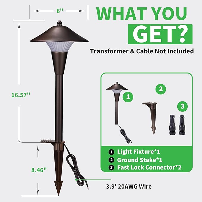 Outdoor Low Voltage Pathway Light - 5CCT Adjustable Walkway Lights LED, 12V Landscaping Pathlights, Mushroom Shape Driveway Lighting Waterproof IP65 ORB Aluminum for Sidewalk Lawn (10 Pack)