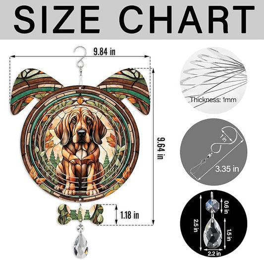 Bloodhound Dog Ears Wind Spinner, Bloodhound Wind Spinner Hanging for Yard and Garden V02