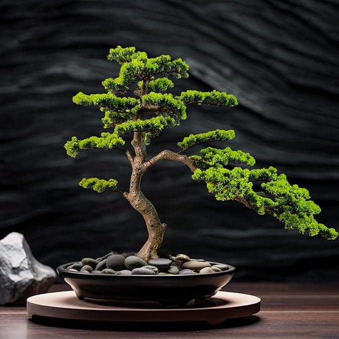 3ft(43in) Artificial Bonsai Tree Juniper Faux Plants Indoor Big Fake Plants Decor with Ceramic Pots for Home Table Office Desk Bathroom Shelf Bedroom Living Room Farmhouse Decorations