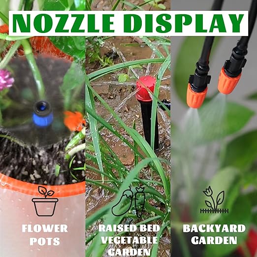 100-FT Irrigation Kit for Garden Greenhouse Automatic Micro Drip Irrigation Kit 90 PCS DIY Automatic Garden Greenhouse, Flower Bed, Terrace, Lawn Irrigation Equipment Set