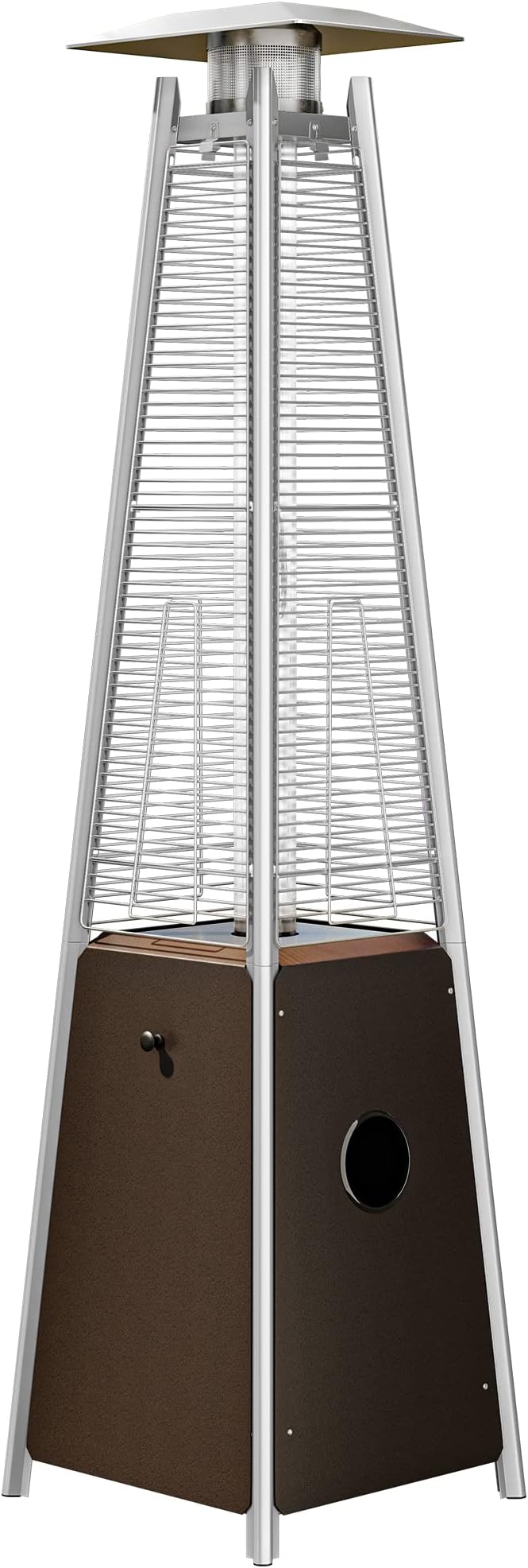 YITAHOME Pyramid Patio Heater, 48,000 BTU Outdoor Patio Heater, Quartz Glass Tube Propane Heater with Cover and Wheels for Patio, Backyard, Garden, Bronze
