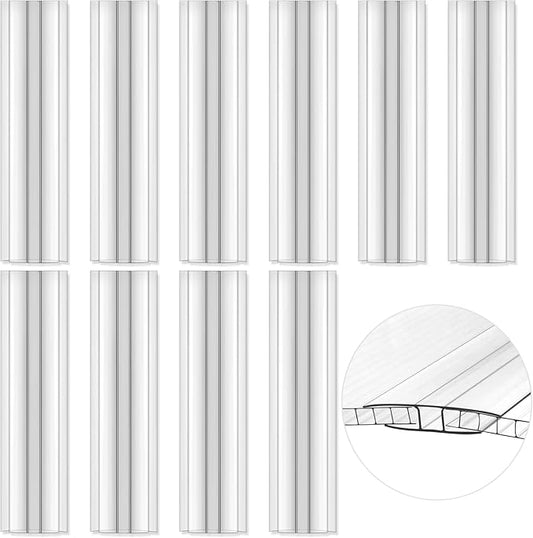 Polycarbonate Greenhouse Panel Connectors – 20 Packs, 4FT H Connectors Fits 4 or 6 MM Panels, UV-Resistant Greenhouse Joining Strips for DIY Garden Greenhouses and Cold Frames