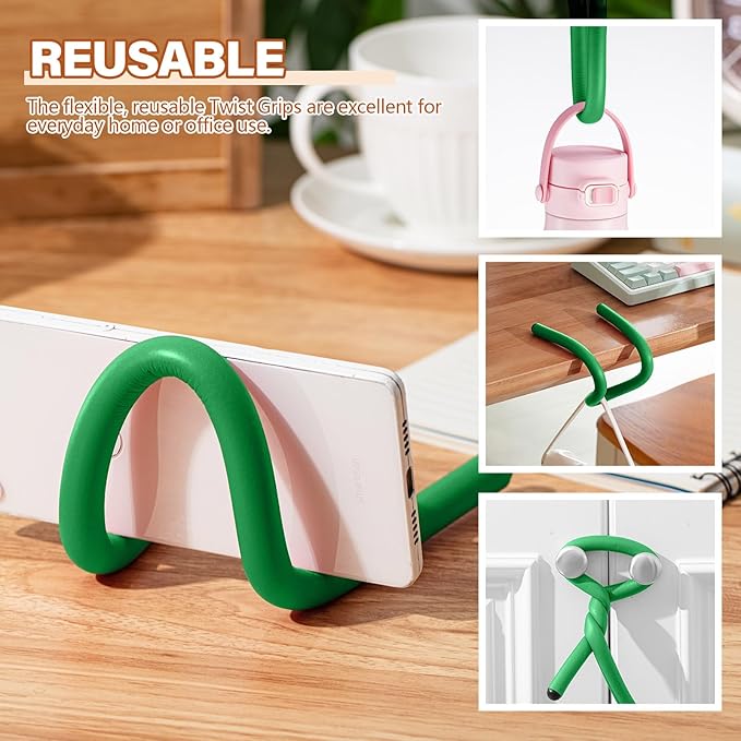 20 Pcs 17 Inch EVA Foam Twist Rubber Ties Reusable Bendable Cable Tie Straps Flexible Heavy Duty Twisty Ties for Organizing Cords Bundling (Green)
