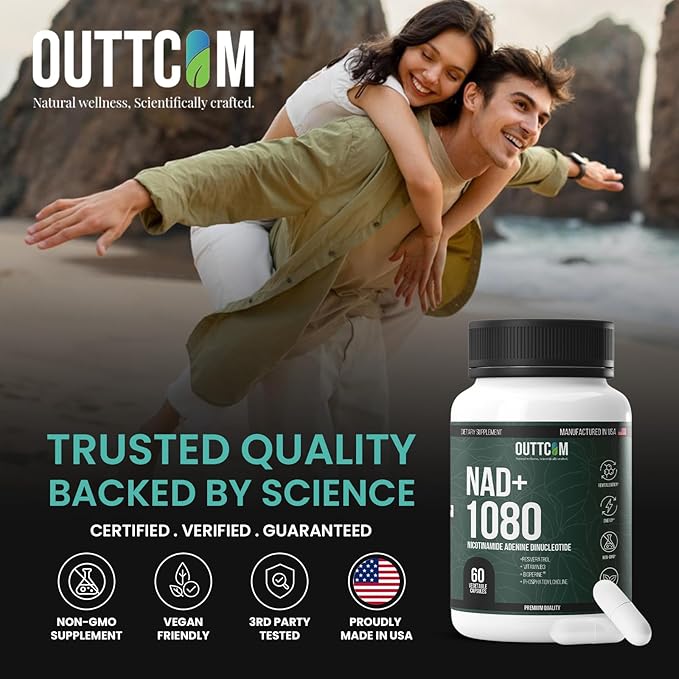 NAD+ Supplement w/ Resveratrol, B12, Phosphatidylcholine & Bioperine – 900mg NAD+ Capsule, 60 Vegan, Non-GMO, Gluten-Free Capsules – Cellular Energy, Bioavailability, Liposomal NAD+ & NMN Alternative