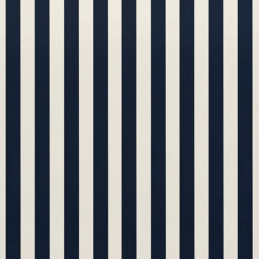RSH DECOR Deep Seating Cushion with Pillow Back | 24” x 26” x 5" Seat | Water and Fade-Resistant Spun Fabric | Made in USA | Outdoor Chair Cushion Set for Patio Furniture (Navy Blue & White Stripe)