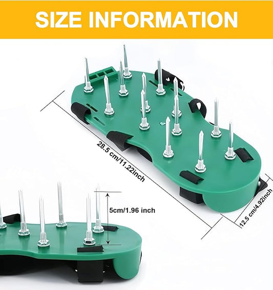 Blueash Lawn Aerator Shoes for Grass, Aerator Shoes for Lawn Aeration 2" Spikes, Aeration Shoes for Lawn with Adaptable Straps for All Shoe Sizes