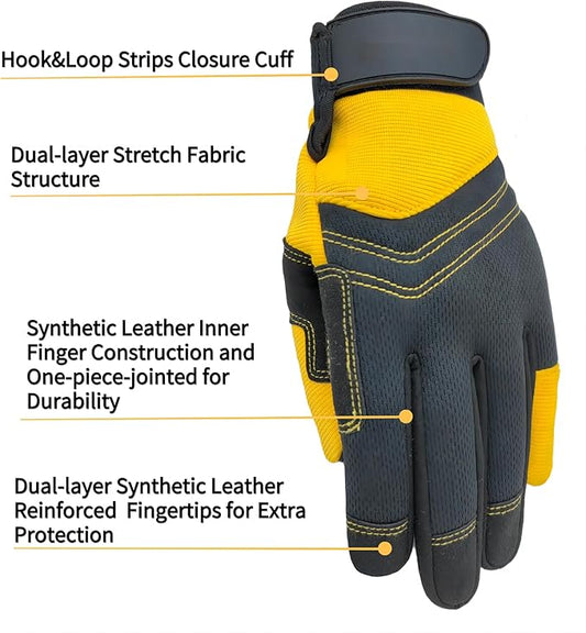 Thorn Proof&Puncture Resistant Gardening Gloves with Grip,Garden Glove for Women, Leather Yard Work Gifts