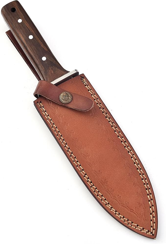 Namibagata Japanese Steel Straight Garden Knife, Insulation Knife use for Digging, Weeding knives, Planting Knives & Sod Cutter | 12" Stainless Steel with Cutting Edge, Full-Tang walnut Wood Handle with Sheath