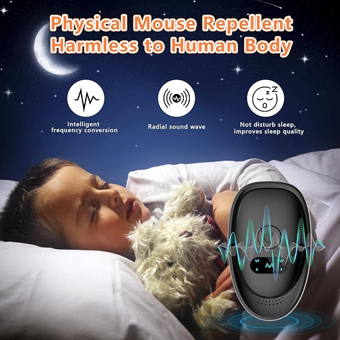 2025 Upgraded Ultrasonic Repellent Indoor, Mouse Traps Insert Plug in, Pest Control Repellent Ant,Roach,Rodent, Mouse, Bugs, Mosquito, Spider, for Home, Office, Warehouse 6 Packs