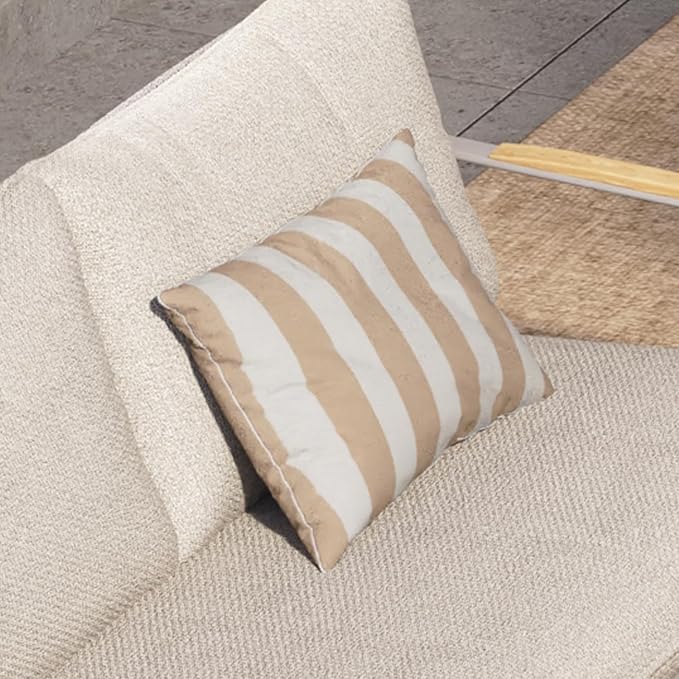 2 Pack Outdoor Throw Pillows 21x15 Inch Decorative Pillow Cushions with Insert for Patio Garden Porch, Khaki Stripe