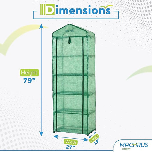 Ogrow® Mini Portable Greenhouse, with Cover and 5 Tier Shelves