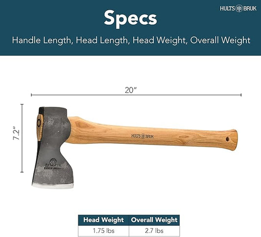Hults Bruk 840732 Tibro Carpenter Axe - 1.75 lb Head, 20" Handle