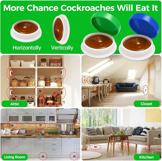 32PCS Roach Bait & Killer – Effective Cockroach Repellent and Gel for Quick Elimination of Indoor Roach Nests, Suitable of Roaches, Easy to Use, Perfect Solution for Hard-to-Reach Areas.