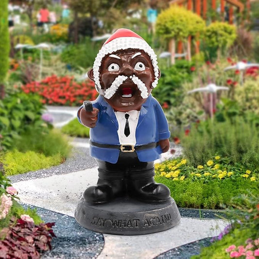 Dnoifne Military Garden Gnomes, Say What Again! Funny War Gnome, Resin Army Soldier Sculpture, Dwarf Gangster Statue, Novelty Ornament for Indoor Outdoor Lawn Yard Decorations