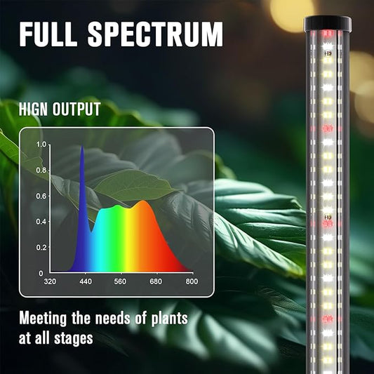 bedee LED Grow Light for Indoor Plants: 65 Inch Full Spectrum Plant Lights for Seed Starting with Timer and 10 Level Dimmable Standing Plant Growing Lamp for Greenhouse with Hanging Accessories