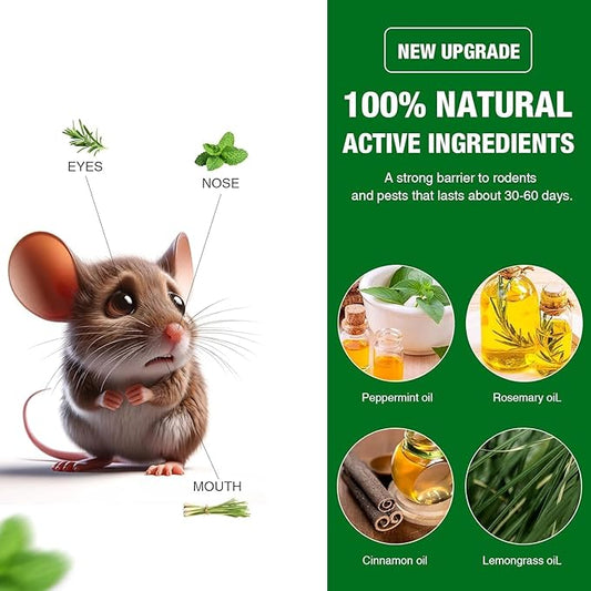 48P Rodent Mice Repellent, Peppermint Oil to Repel Mice and Rats, Rodent Mouse Repellent for Car, Natural Ingredients Rat Repellent Balls Deterrent Indoor, Family & Pet Safe