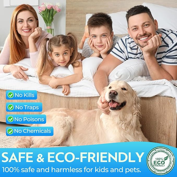 Ultrasonic Pest Repellent Indoor,Rodent Repeller Ultrasonic Plug in,Squirrel Mice/Rat Repellent Attic for House,Electronic Ultrasonic Mouse Repellent Devices,9 LED Strobe Lights 3 Model Switch
