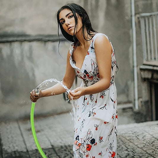 Fevone Garden Hose 25 ft., Lightweight Hybrid Water Hose, Flexible and Durable, Leak-Free Connections